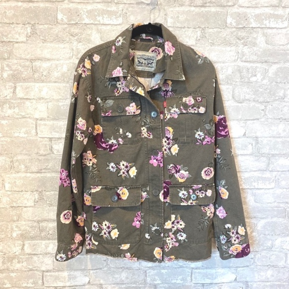 Levi's Floral Fields Shirt Cargo Utility Army Jacket